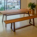 Banc Entre les Lignes en Makoré — vue de face
