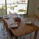Table Bobo-Dioulasso en bois brut — vue de dessus